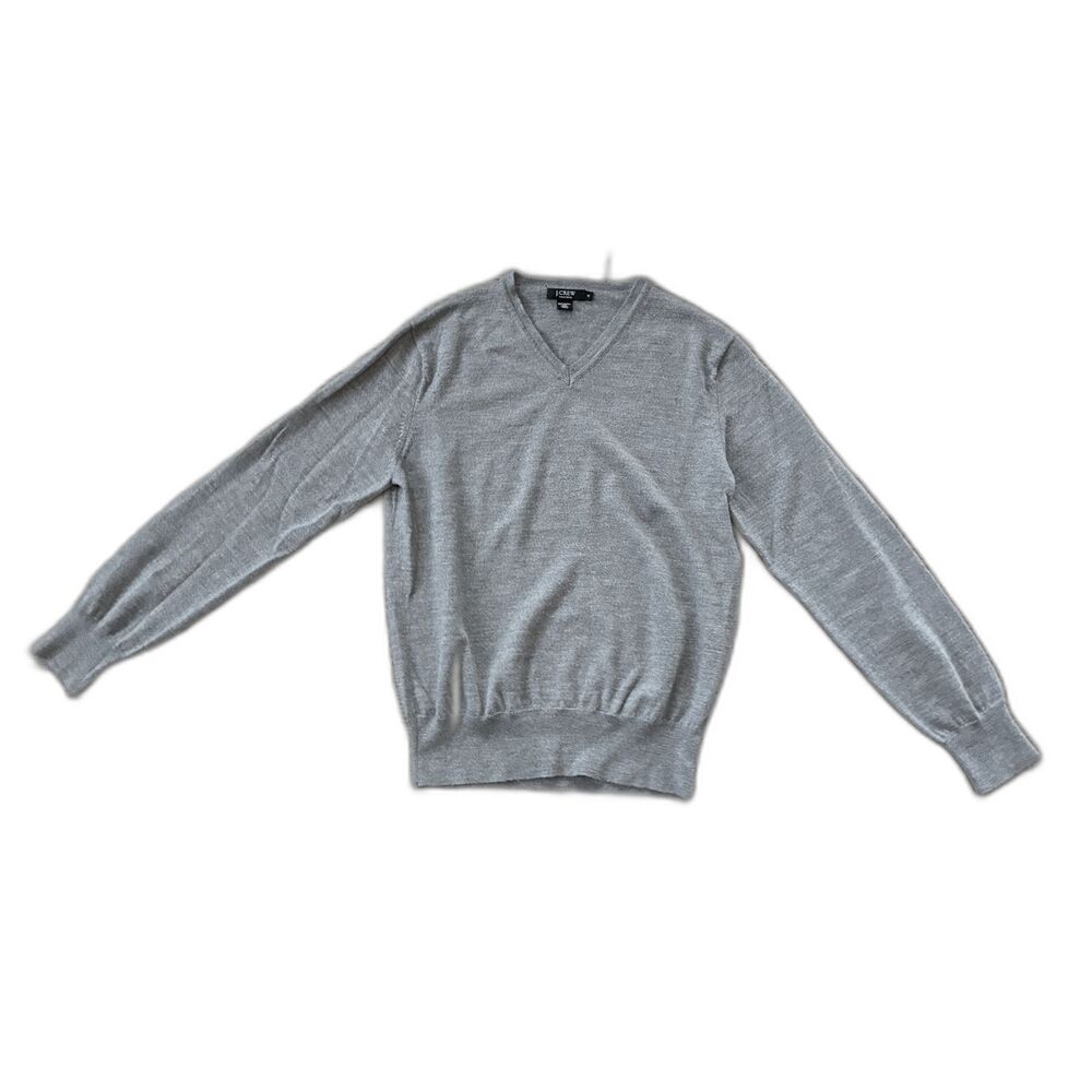 J. CREW Gray Merino Wool V Neck Pullover Sweater Top Women's Size Small - Picture 3 of 9